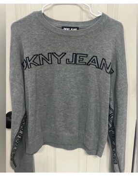 DKNY Grey Logo Pullover Sweatshirt like new
